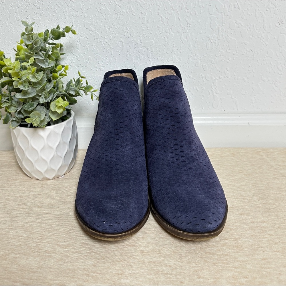 Lucky Brand Women’s Balei Heel Ankle Blue Leather Bootie Size 6.5 - Picture 4 of 14